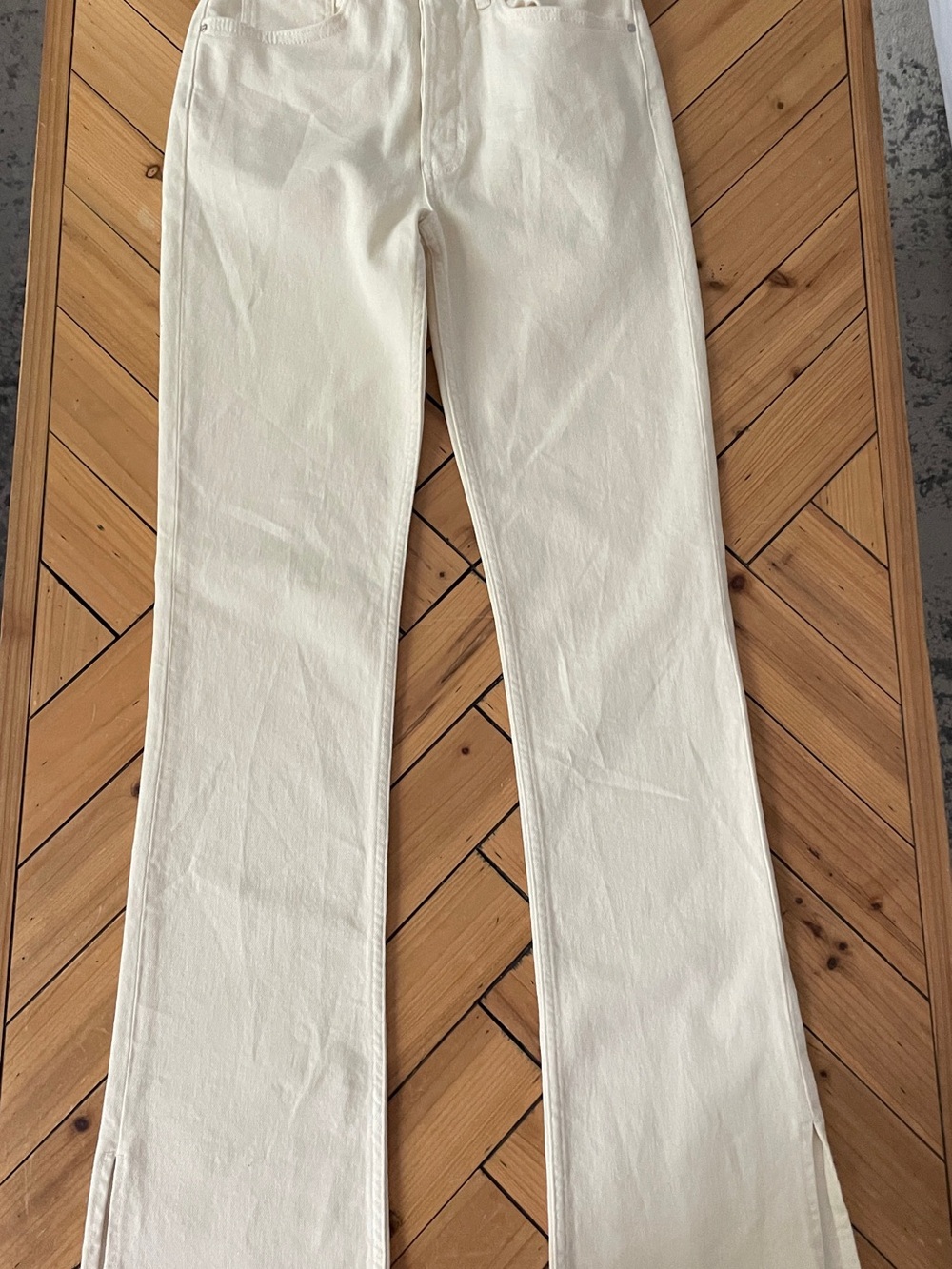 Anine Bing  Roy ivory  Split and raw Hem Jeans size 28 . Perfect summer jeans. - Picture 6 of 14